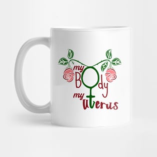 Pro Choice Feminist Women's March My Body My Uterus, Protest Womens Rights Mug